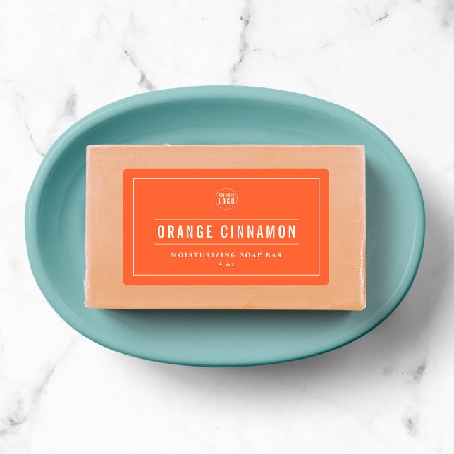 Étiquettes Ajouter votre logo Bordure et lignes blanches Coul (Créateur téléchargé)