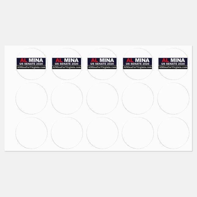 Étiquettes Al Mina US Senate Merchandises (Feuille)