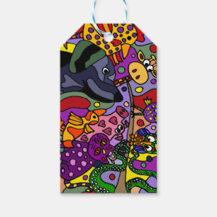 Étiquettes animales de cadeau d'art abstrait