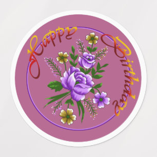 Étiquettes anniversaire heureux