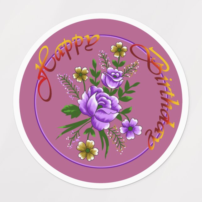 Étiquettes anniversaire heureux (Design 1)