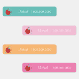 Étiquettes Apple Fruit School Class Lunch Nom Numéro Étiquett