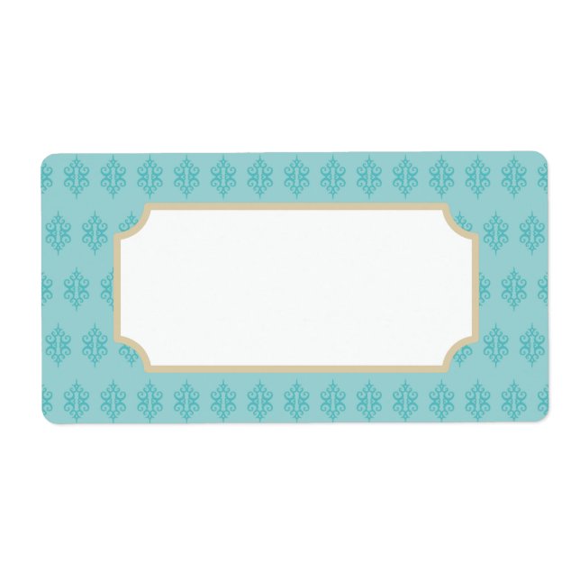 Étiquettes Aqua Damask (Devant)