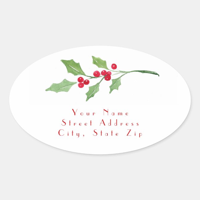 étiquettes "Aquarelle Holly Sprigs" (Devant)