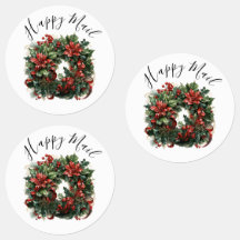 Aquarelle moderne mignonne Noël couronnes