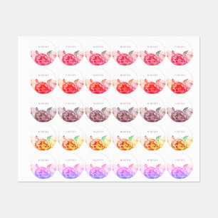 Étiquettes Aquarelle rose