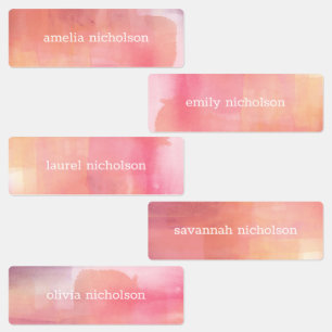 Étiquettes Aquarelle rose Ombre imperméable