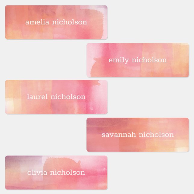 Étiquettes Aquarelle rose Ombre imperméable (Groupe)