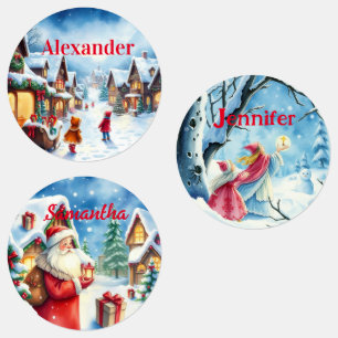 Étiquettes Aquarelle vintage - Tags cadeaux de Noël