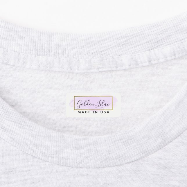 Étiquettes Aquarelle violette & Vêtements modernes Gold Chic (Apposé)
