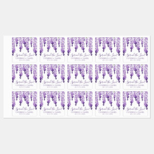 Étiquettes Aquarelle Wisteria Mariage Étaler Le Script d'amou