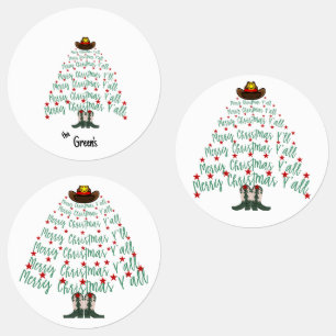 Étiquettes Arbre de Noël Cowboy 2024