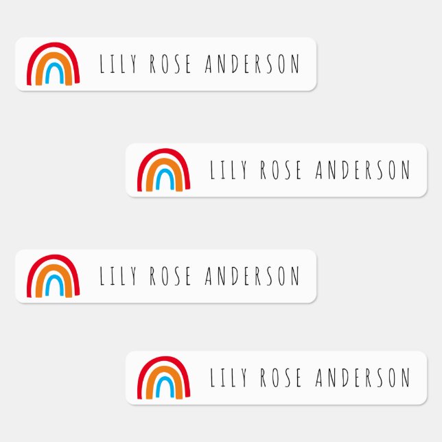 Étiquettes Arc-en-ciel personnalisé Retour à l'école Enfants (Groupe)