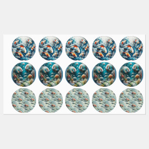 Étiquettes Art sous-marin du poisson et du corail en acryliqu