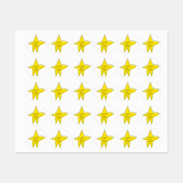 Étiquettes Au Moins Vous Avez Essayé - Yellow Star (Feuille)