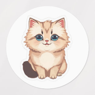 Étiquettes Autocollant de chaton mignon