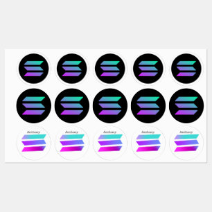 Étiquettes Autocollant moderne SOLANA altcoin pour garçon tra