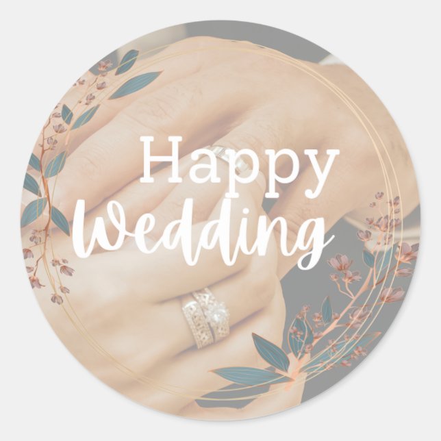 Étiquettes autocollantes mariage heureux accessoir (Devant)