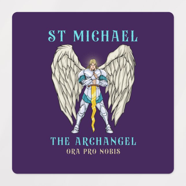 Étiquettes Autocollants de prière catholiques Saint Michel l' (Design 1)