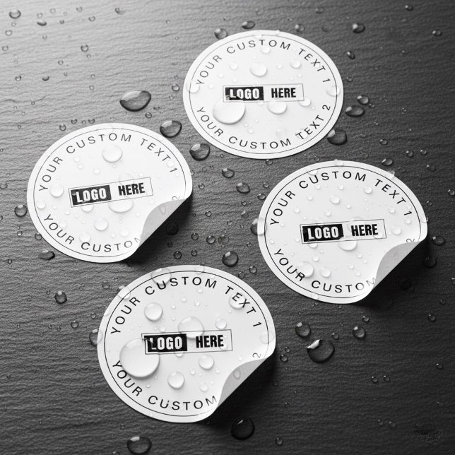Étiquettes Autocollants personnalisés étanches pour entrepris (minimalist black and white labels, custom clear waterproof logo stickers)