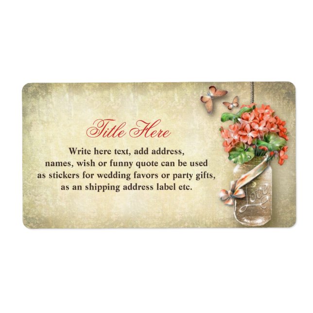 étiquettes avec bocal de mason arrière - plan rust (Devant)