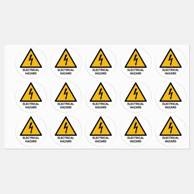 Étiquettes Avertissement de danger électrique, symbole de cho (Feuille)