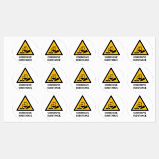 Étiquettes Avertissement de substance corrosive, Chimique Cau