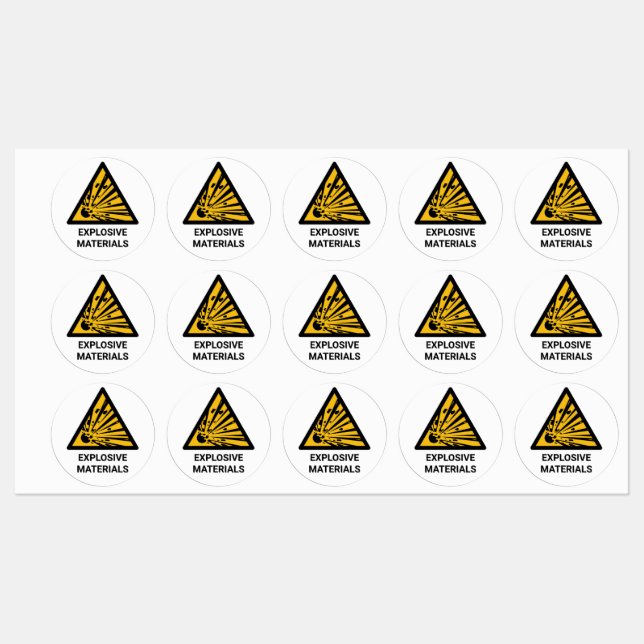 Étiquettes Avertissement sur les explosifs, danger d'explosio (Feuille)