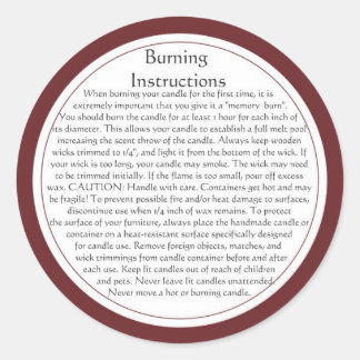 Étiquettes avertisseurs de brûlure de bougies