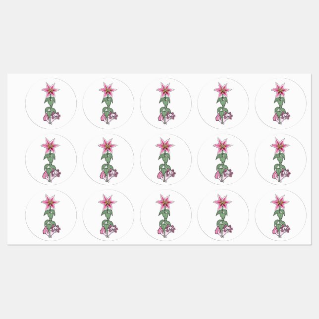Étiquettes Axolotl et Stargazer lily (Feuille)