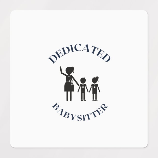 ÉTIQUETTES BABY-SITTER DEDICATEE (Design 1)