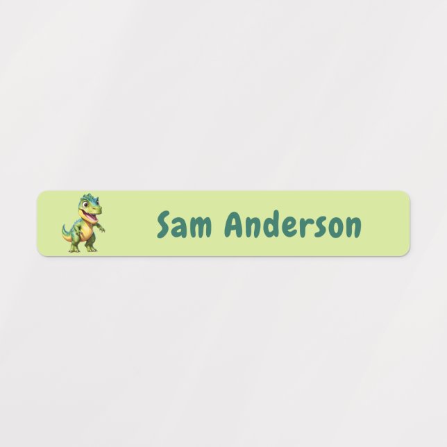 Étiquettes Back to School Boys Dinosaur Kids Name (Design 4)
