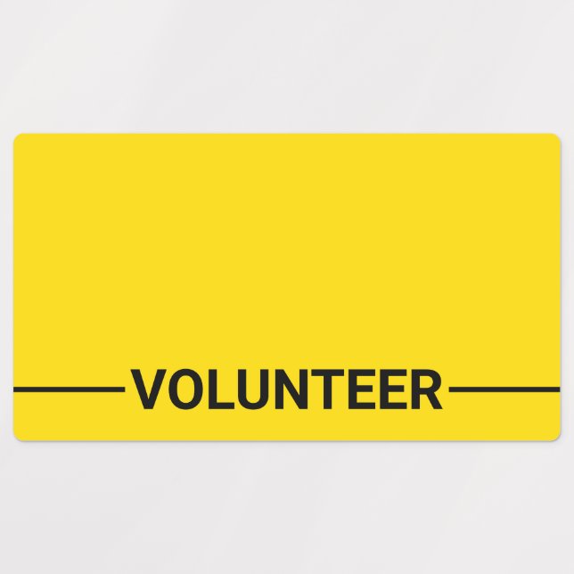 Étiquettes Badge volontaire jaune vierge (Design 1)