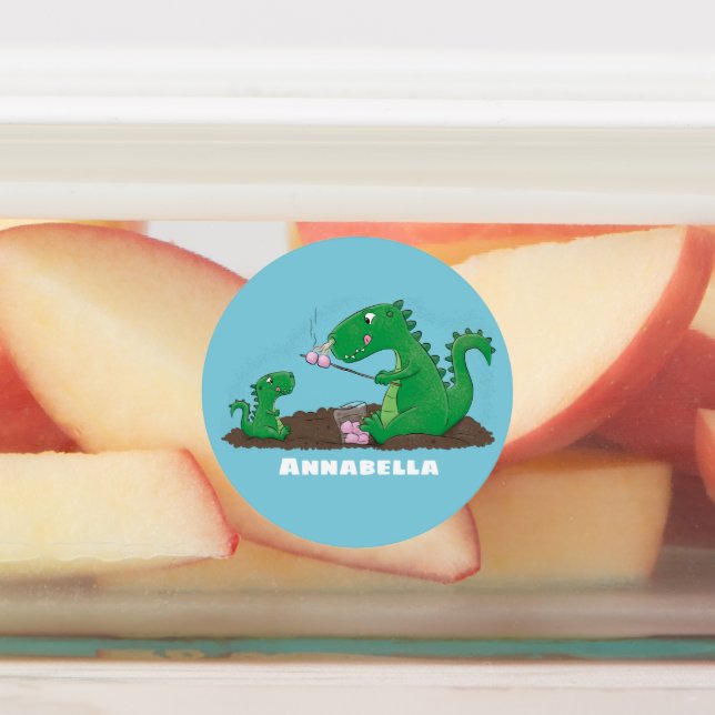 Étiquettes Baguettes mignonnes grillant des marshmallows dess (Apposé)