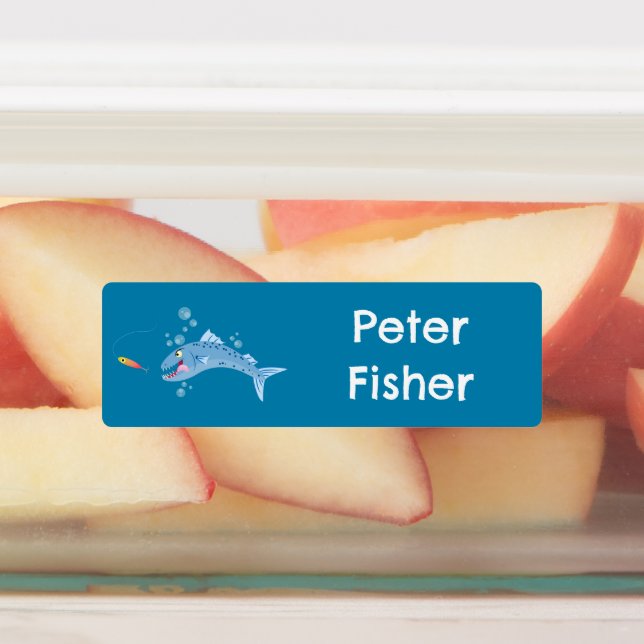 Étiquettes Barracuda poisson de pêche dessin personnalisé (Apposé)