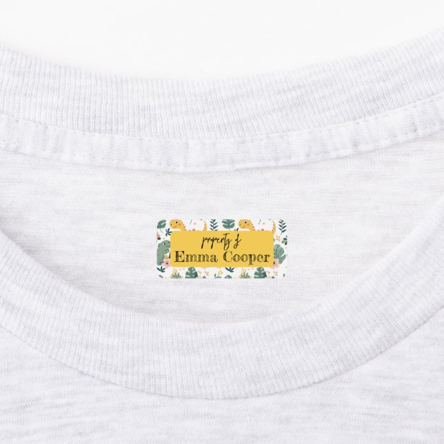 Étiquettes Bébé mignon Dinosaures Personnalisé Enfants (Apposé)