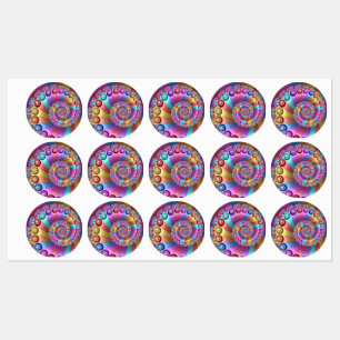 Étiquettes Belles couleurs arc-en-ciel Art fractal Abstrait