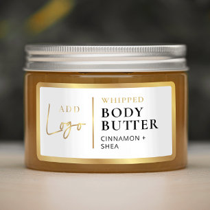 Étiquettes Beurre de corps de logo moderne Faux Gold Jar étan