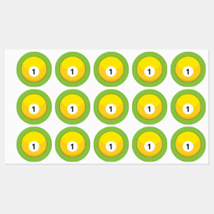 Étiquettes Billard jaune numéro un