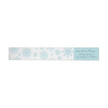 Étiquettes blancs bleus de Noël de flocon de neige
