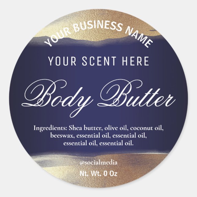 Étiquettes bleu et or de la Marine (Devant)