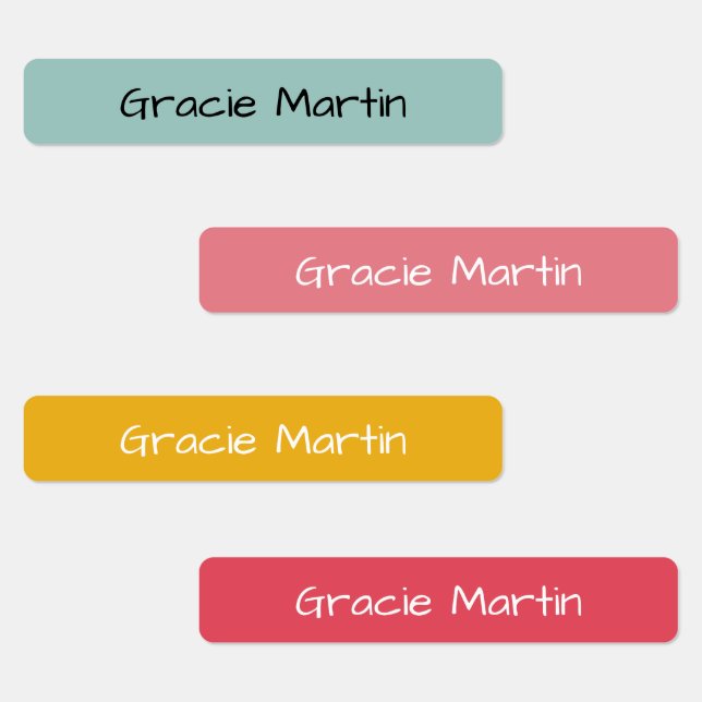 Étiquettes Bleu rose jaune Retour à l'école rectangulaire (Groupe)