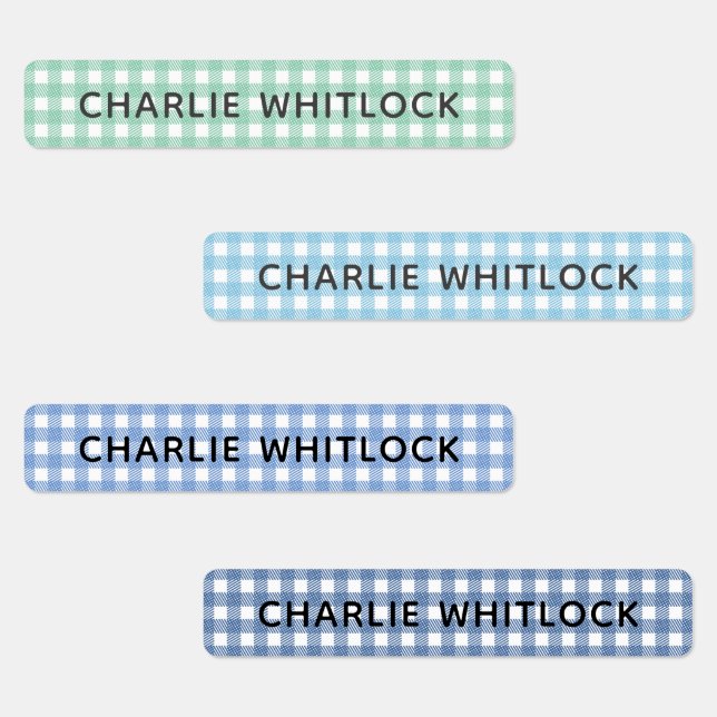 Étiquettes Blues et Greens En vichy Plaid Primary School (Groupe)