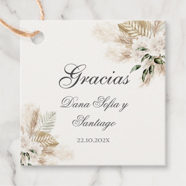 Étiquettes Boho de Mariage pour souvenirs (Devant)