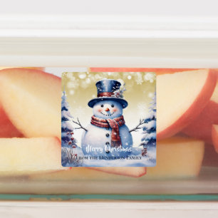 Étiquettes Boisson d'hiver Snowman   Doré