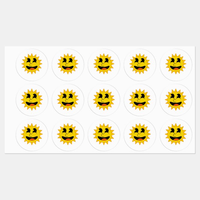 Étiquettes Bonjour Soleil (Feuille)
