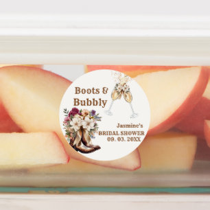 Étiquettes Boots & Bubbly Boho Western Bride douche Party