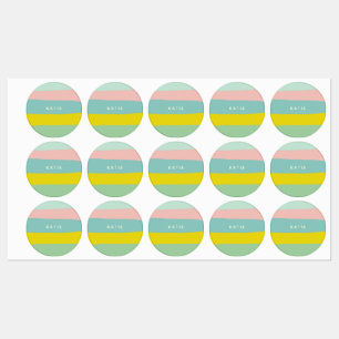 Étiquettes Bords de blocs de couleur mignons dans les pastels