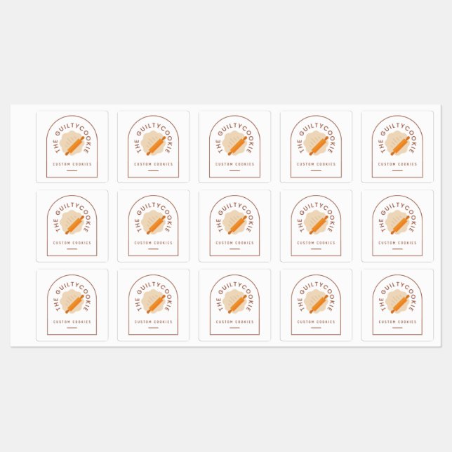 Étiquettes Boulangerie à thème vintage / logo du produit auto (Feuille)