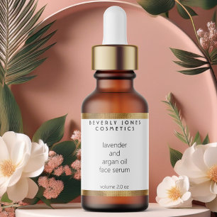 Étiquettes Bouteille de gouttelette blanche et or imperméable